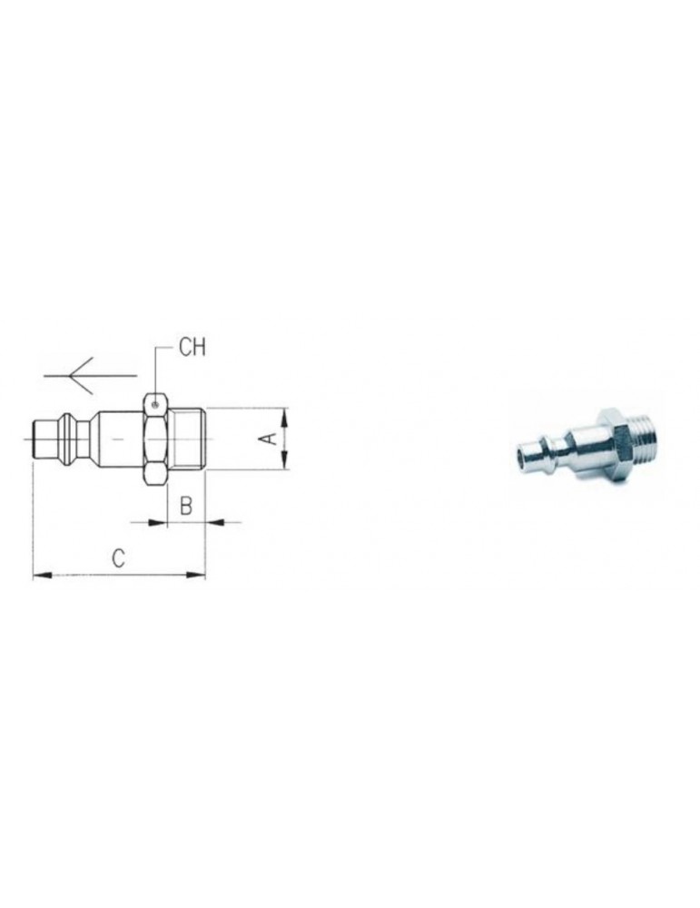 Adaptador rosca macho para Enchufe rápido Serie 5,5 | Velfair