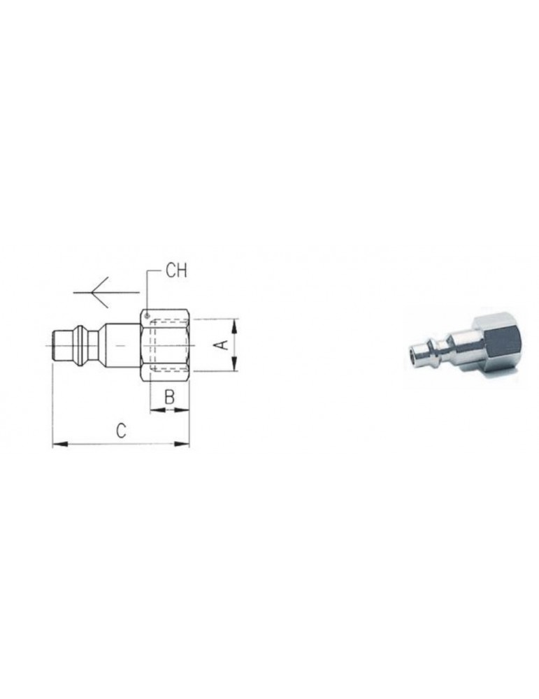 Adaptador enchufe Rápido neumático rosca hembra 1/4" | Velfair