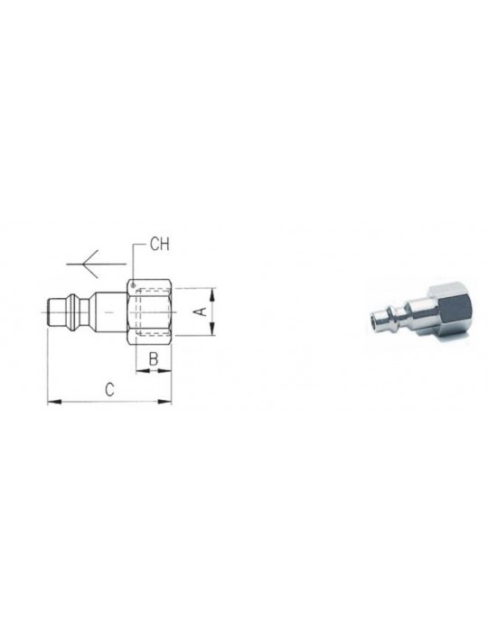 Adaptador enchufe Rápido neumático rosca hembra 1/4" | Velfair