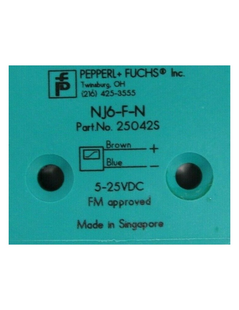 Sensor inductivo Pepperl+Fuchs NJ6-F-N