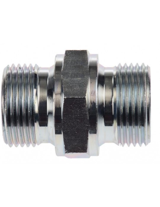 Racor Hidráulico M-M BSP. Vista lateral.