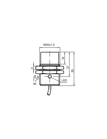 Detector de proximidad Pepperl+Fuchs NJ15-30GM50-E2 2