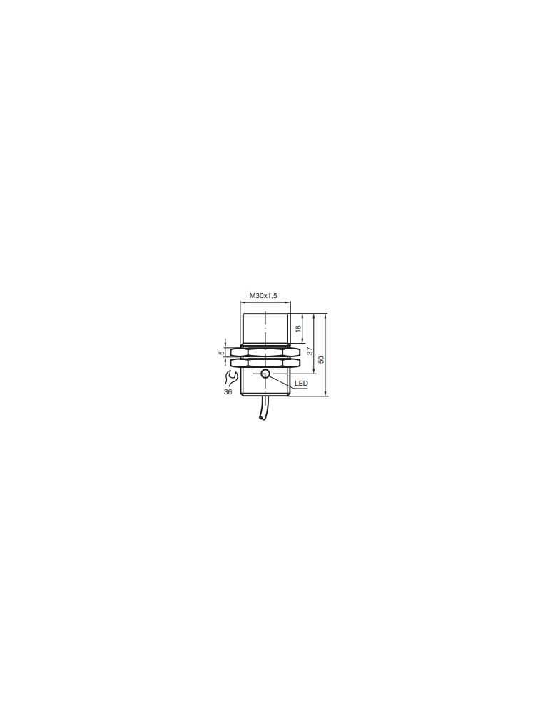 Detector de proximidad Pepperl+Fuchs NJ15-30GM50-E2