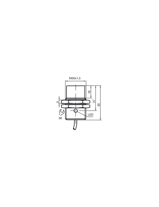 Detector de proximidad Pepperl+Fuchs NJ15-30GM50-E2