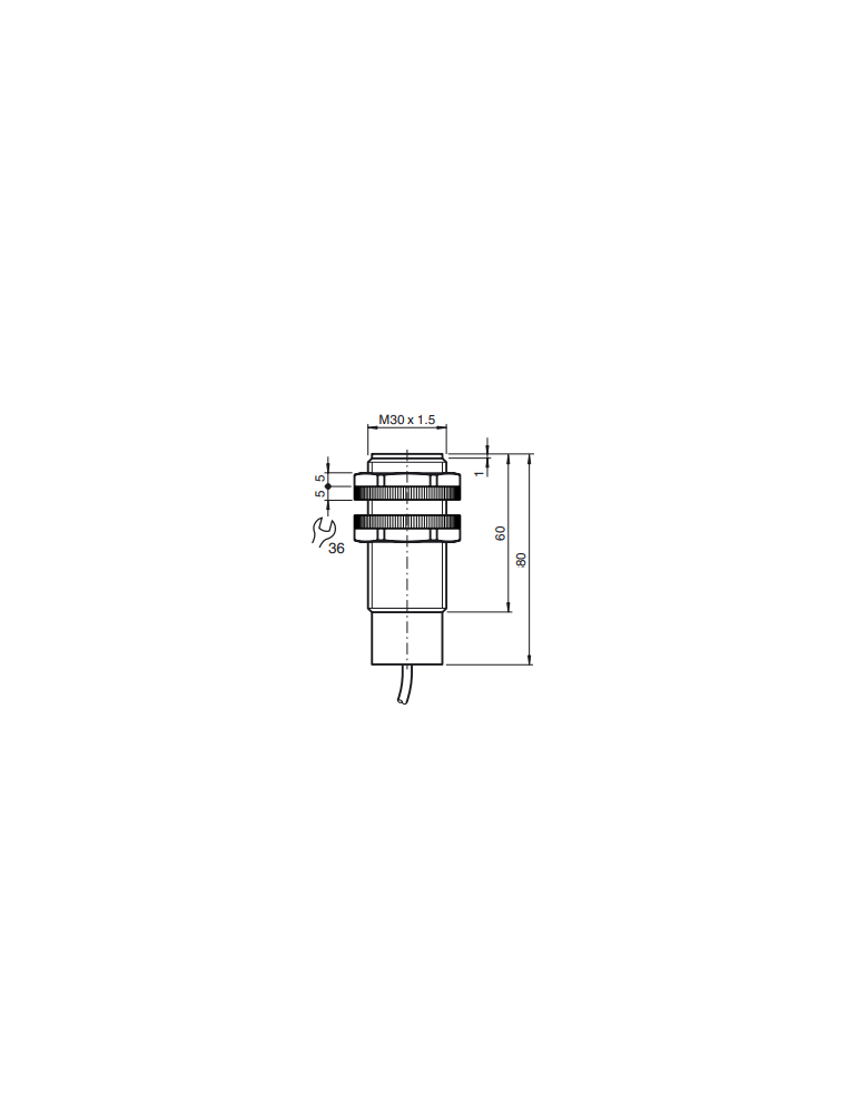 Detector de proximidad Pepperl+Fuchs NJ15-30GK-E-T
