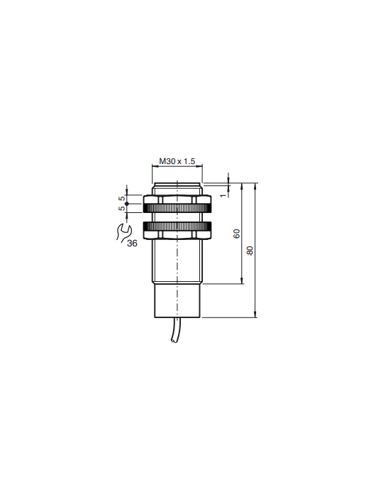 Detector de proximidad Pepperl+Fuchs NJ15-30GK-E-T