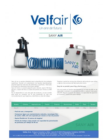 Equipo de Desinfección Portátil Sany Air 2